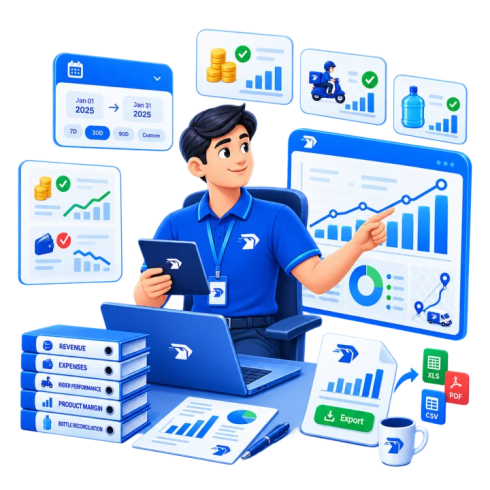 Operations manager reviewing delivery reports